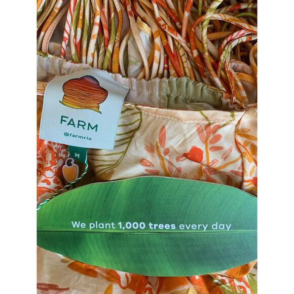 Farm Rio Leopard Forest Sand Mini Dress Multicolor Medium Halter Fringe Hem - Picture 8 of 9